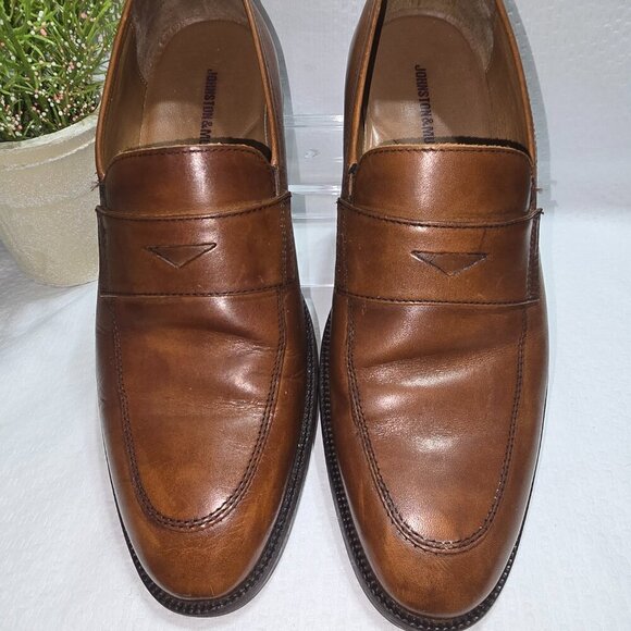 JOHNSTON AND MURPHY FLEX PENNY LOAFERS LEATHER BROWN MENS SIZE  EUC - Picture 5 of 10